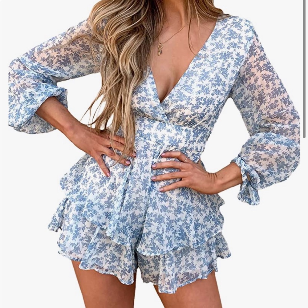Relipop women’s blue polka dot romper